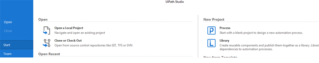 selecting a New Project